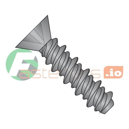 Newport Fasteners Thread Cutting Screw, #4 x 3/4 in, Black Oxide Steel Flat Head Phillips Drive, 10000 PK 241781